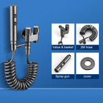 Stainless Steel Toilet Spray Gun Set with Adjustable Modes Spring-Loaded Hose and 360° Support Bathroom Bidet Sprayer for Hygiene Cleaning for Shower Diapers