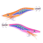 LinkMejor 10pcs Luminous Wooden Shrimp Fishing Lures Artificial Squid Hook Hard Bait for Octopus Cuttlefish