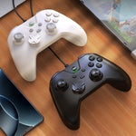 G4 Wired Gaming Controller 1000Hz Polling Rate Carbon Film Joystick Dual Vibration Turbo Gamepad Compatible with Switch PC Android