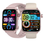 ET570 1.96inch HD Screen bluetooth Call ECG Heart Rate Blood Pressure Blood Oxygen Monitor Noninvasive Blood Glucose Measurement Uric Acid Blood Lipid Testing BMI Body Fat Sleep Monitoring Multi-sport Modes Music Playback IP68 Waterproof Smart Watch