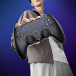 LinkMejor LinkMejor-P5148Pro PS5 Wireless bluetooth Controller Dual Mode 6-Axis Motion Dual Vibration Gamepad with Hall Joysticks LED Light Bar Built-in Speaker Rechargeable Gaming Controller for PS5 PC Android iOS Multi-Platform