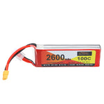 LinkMejor Power 14.8V 2600mAh 100C 4S LiPo Battery XT60 Plug for RC Drone