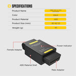 LinkMejor OBD 24V To 12V Converter Car OBD Power Supply Transformer Power Adapter OBD2 Adapter Connector