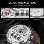 Luxury Multifunctional Electronic Quartz Watch Luminous Waterproof Date Display High-quality Leather Strap Men's Wristwatch
