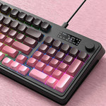 LinkMejor S99 Pro Tri-Mode Gaming Keyboard with Display Screen and Knob 99-Keys 2000mAh RGB Backlit Bluetooth/2.4G/USB-C Wireless Custom E-sports Keyboards