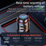 T23 bluetooth V5.4 FM Transmitter 30W PD+QC3.0 USB Car Charger Blue LED Digital Display Wireless Radio Adapter HiFi Music Play Car Kit with Mic Hands Free Calls