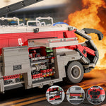 LinkMejor 66148 US Firetruck Elevated Water Towers Model Building Block Kit Brick Set Kids Gifts
