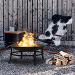 KingSo 26 inch Fire Pit for Outdoor Round Wood Burning Fire Pit Bowl with Mesh Screen and Fire Poker