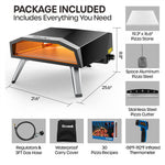 [US Direct] ECOWELL EPO160 16" Pizza Stove Outdoor Oven with Outside Stone/Peel Infrared Thermometer and Portable Waterproof Cover Pizza Oven
