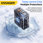 [GaN Tech] ESSAGER ES-CD65 65W 2-Port USB PD Charger USB-A+USB-C PD3.0 QC2.0/3.0/4.0 AFC PPS SCP FCP Fast Charging Wall Charger Adapter EU Plug for iPhone 17 17Pro 16 Pro Max 15 14 for Xiaomi 17pro for HUAWEI for OPPO