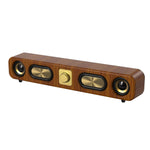 Vintage Wooden Speaker Wired bluetooth Soundbar with Four Units Surround Sound 2400mAh Battery Support U Disk TF Card AUX Playback FM Radio Desktop Subwoofer Speaker
