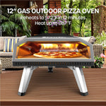[US Direct] ECOWELL EPO120 Pizza Oven Outdoor Stove 12"Outside Stone/Peel, Infrared Thermometer and Portable Waterproof Cover Pizza Oven