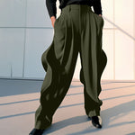INCERUN Mens Pant Casual Chic Irregular Hem Pants for Fashion-forward Men Party Trousers