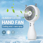 500mAh 3 Speed Mini Portable Electric Fan Spray Water Misting Camping USB Air Conditioner Rechargeable Cordless Cooling Handheld Fan
