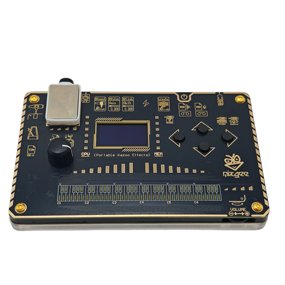 Kazoo Synthesizer Effect Processor 24Bit 48kHz Adjustable Sampling Rate Rechargeable Compatible with Electric Guitar Oscillator Sound Audio Visualization MIDI Patch Sharing Portable Music Device