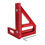 Carpenter Square Aluminum Miter Triangle Hole Ruler Woodworking Square Protractor 3D Multi Angle 45 90 Degree Layout Measuring Tool