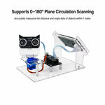 HU-091A Open-Source Ultrasonic Radar Scanner DIY Kit 180° Scan Range Dual Visual Nano DIY Electronic Kit with 2.4 Inch LCD Screen for STEM Programming Learning