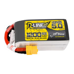 Tattu R-Line Version 5.0  22.2V 1200mAh 150C 6S1P Lipo Battery Pack With XT60 Plug