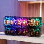 6-bit Glow Tube Clock IN-12 Nixie Clock with Tube Cool RGB Lights Computer Desktop Accessories No Need Soldering