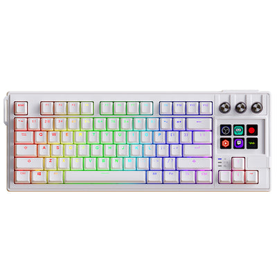 K1 Pro AI Wired Mechanical Gaming Keyboard with 3 Knobs and 6 LCD Keys Hot-swappable Gasket Sturcture RGB Light Gamer Keyboards