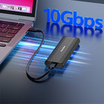 LinkMejor M2821SN External SSD Enclosure M.2 Dual Protocol  NVMe&NGFF 10Gbps USB 3.2 Type-C Aluminum Alloy Portable Solid State Drive Case Tools-free