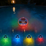 Solar Powered Floating Pool Thermometer Digital LED Display With 3-Color Temperature Light C/F Switchable For Swimming Pools Hot Tubs Spas