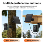 3MP Solar Security Camera Camouflage Color Night Vision PIR Motion Detections 2-Way Audio  IP66 Waterproof Wireless Outdoor Indoor Surveillance CCTV Cameras