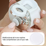 2-in-1 Electric Nail Clipper Trimmer Rechargeable Automatic Nail Grinder with 2.5x Magnifying Glass & LED Light Low Noise Safe for Baby Kids Adults