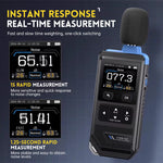 LinkMejor FDM02 Professional Noise Meter High Precision 30dB to 130dB Measurement A C Weighting Color Screen Sound Level Analyzer Accurate Decibel Reader