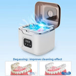 Tevorex Ultrasonic Retainer Cleaner Machine High Frequency Vibration 3 Speed Timing Ultrasonic Cleaning Device with 240ML Stainless Steel Tank for Dental Glasses Watches Jewelry
