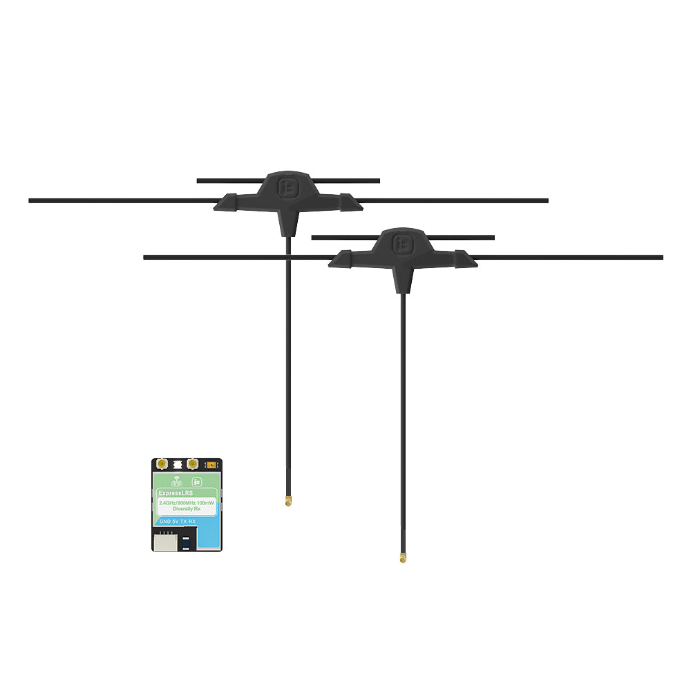 LinkMejor ExpressLRS 2.4GHz/900MHz ELRS 100mW Dual-Band True Diversity RX Receiver with Dual Antenna Support Gemini / True Diversity / Gemini Xrossband for FPV RC Drones