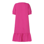 LinkMejor Women's Dresses Summer Vintage Casual Lantern Sleeve Ruffled Trim Square Neck Loose Solid Dress