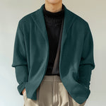 LinkMejor Mens Knitted Polo Collar Long Sleeve Cardigan Comfortable Fashion Solid Color Men Top for Spring Fall Winter