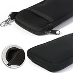 Portable Soft Zipper Glasses Bag with Buckle Lightweight Double Pockets Case can Store Mobile Phones, Headphones, Bank Cards Mini Storage Bag