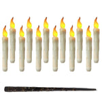 12 Pack Magic Candle Lights Halloween Birthday Party Decor  Remote Control Candle Glossy With Magical Wand