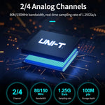 LinkMejor UPO1152HD UPO1154HD Oscilloscope 2/4 Channels 150MHz Bandwidth 12-bit ADC 1.25GSa/s Sampling Rate Large Storage Depth High-Definition Touch Screen