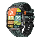 LinkMejor V35 2.01-inch HD Screen LED Flashlight 1100mAh Massive Battery Compass Voice Assistant bluetooth Call Heart Rate Blood Oxygen Monitor Sleep Monitoring Multi-sport Modes IP68 Waterproof Smart Watch