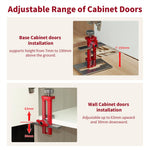 LinkMejor Upgrade Cabinet Door Mounting Jig with Detachable Seat Aluminium Alloy Metrick Imperial Scale Installation Positioner Cabinet Hardware Jig