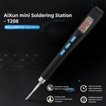 T208 Mini Electric Soldering Iron LCD Screen Adjustable Temperature 100W Portable Soldering Station USB Communication Programmable Welding Tools Micro Soldering PCB CPU IC Electronics Maintenance