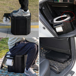 PU Portable Folding Toilet with Cover, Mobile Camping Toilet, Compact Travel Potty for Adults and Kids, Suitable for RV, Car, Camping, Hiking, and Outdoor Activities