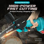 LinkMejor 88VF 6 Inch Cordless Electric Chainsaw 3000W One-hand Handheld Garden Saws Wood Cutter