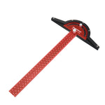 LinkMejor Aluminum Alloy 300mm Angle Positioning T Square Posi Lock Ruler Woodworking Edge Ruler Angle Measure Ruler Scriber Carpentry Tool