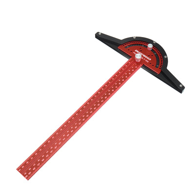 LinkMejor Aluminum Alloy 300mm Angle Positioning T Square Posi Lock Ruler Woodworking Edge Ruler Angle Measure Ruler Scriber Carpentry Tool