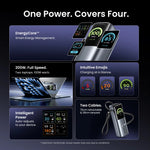Vention FKV 200W 90Wh 25000mAh Smart Display Power Bank Come with 2USB-C Cables External Battery Power Supply with 3 Inputs & 4 Outputs Support PD QC PPS UFCS Fast Charging for iPhone 17 17Pro 16 Pro Max 15 14 13 for Huawei Mate XTs for OPPO for VIVO
