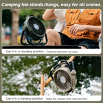 Tevorex Rechargeable Camping Fan 10000mAh Portable Fan with Remote Control LCD Display 5 Speeds Quiet Operation for Outdoor Travel
