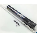 2-in-1 Metal Laser Sword with Hit Sound Seven Color Lights Rechargeable Perfect for Cosplay and Role-play