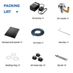 LinkMejor iAP iCube Ultra Air Assist Kit with Low Noise Pump and Cutting Plate for Laser Engraving Cleaner Cuts Less Smoke Stain