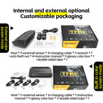 Solar Tire Pressure Monitoring System In-Car Ambient Temperature Detection Four Tire Pressure