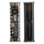 8x18650 DIY Power Bank Case PD45W Fast Charging LED Screen Transparent Battery Storage Shell Type-C Port without Battery