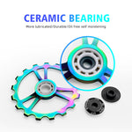 LinkMejor UT/105/5800/6800 Carbon Big Pulley Rear Derailleur Bicycle Ceramic Bearing Wheel Set 13T-18T for Shimαno Bike